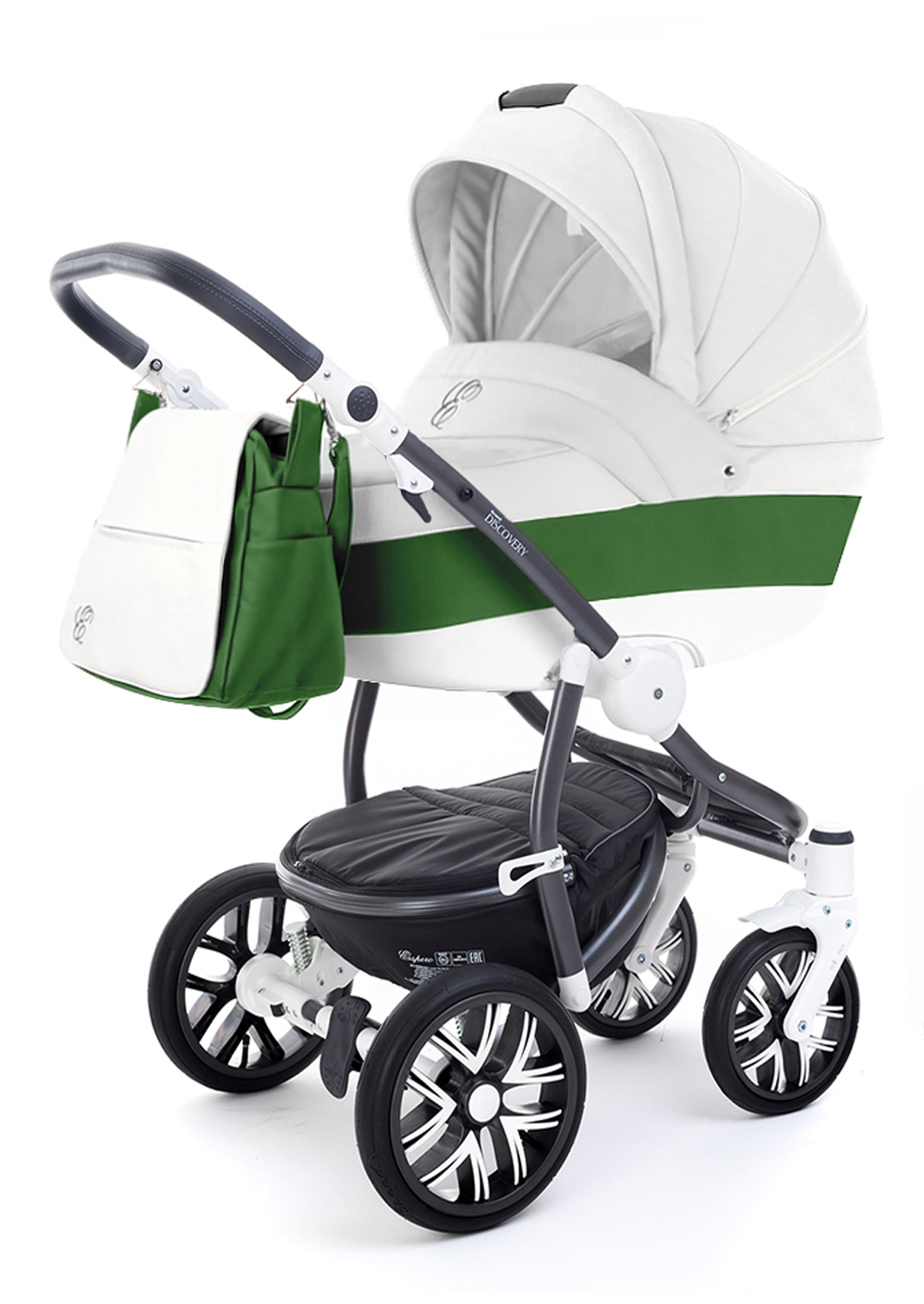 Коляска для новорожденных Esspero Grand Discovery (шасси Graphite White) Apple leatherette