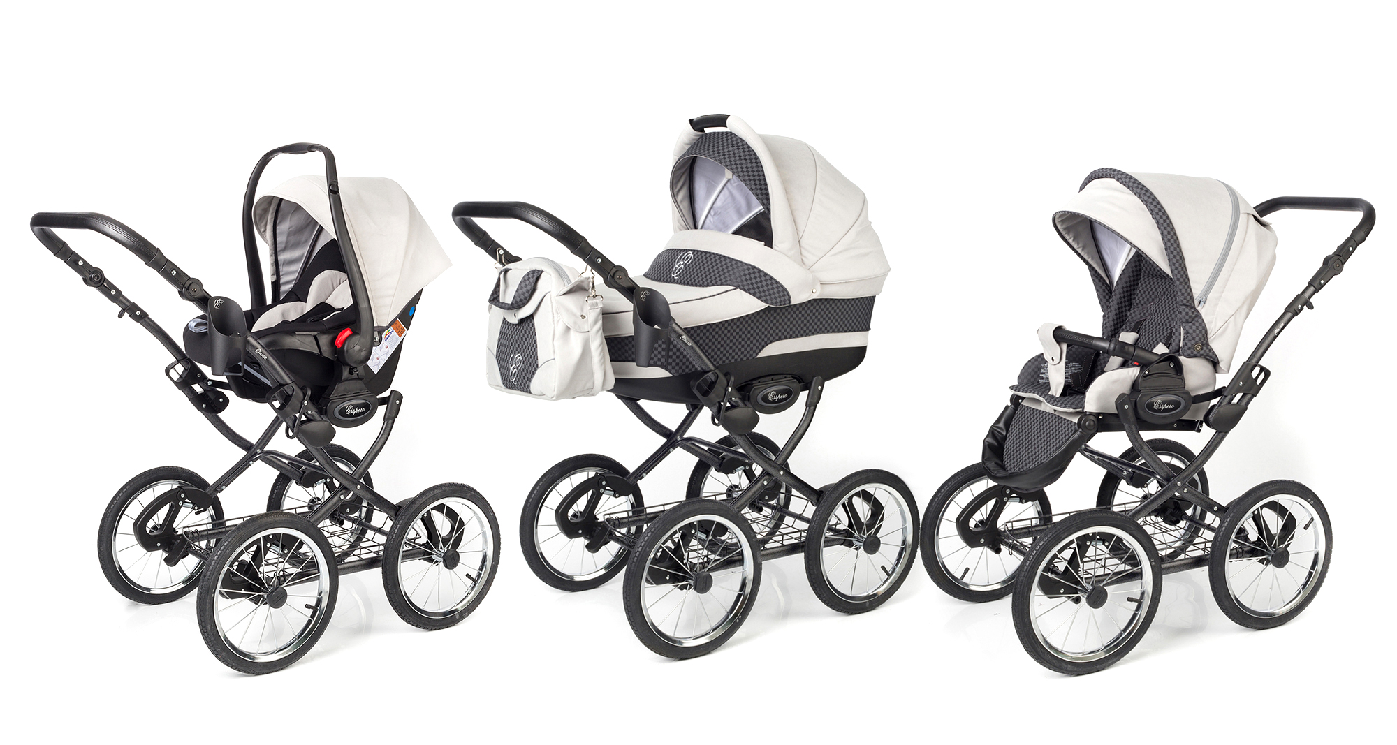 Коляска 3 в 1 Esspero Classic (шасси Graphite) Grey Carbon