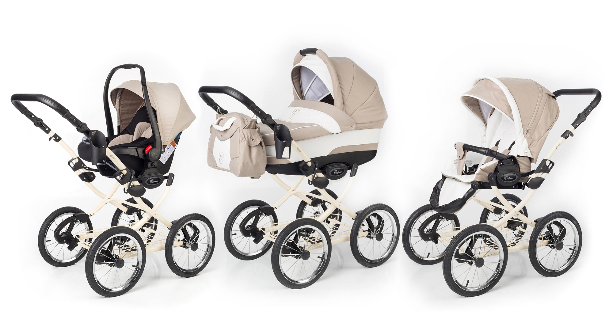 Коляска 3 в 1 Esspero Classic (шасси Beige) Khakki Lux