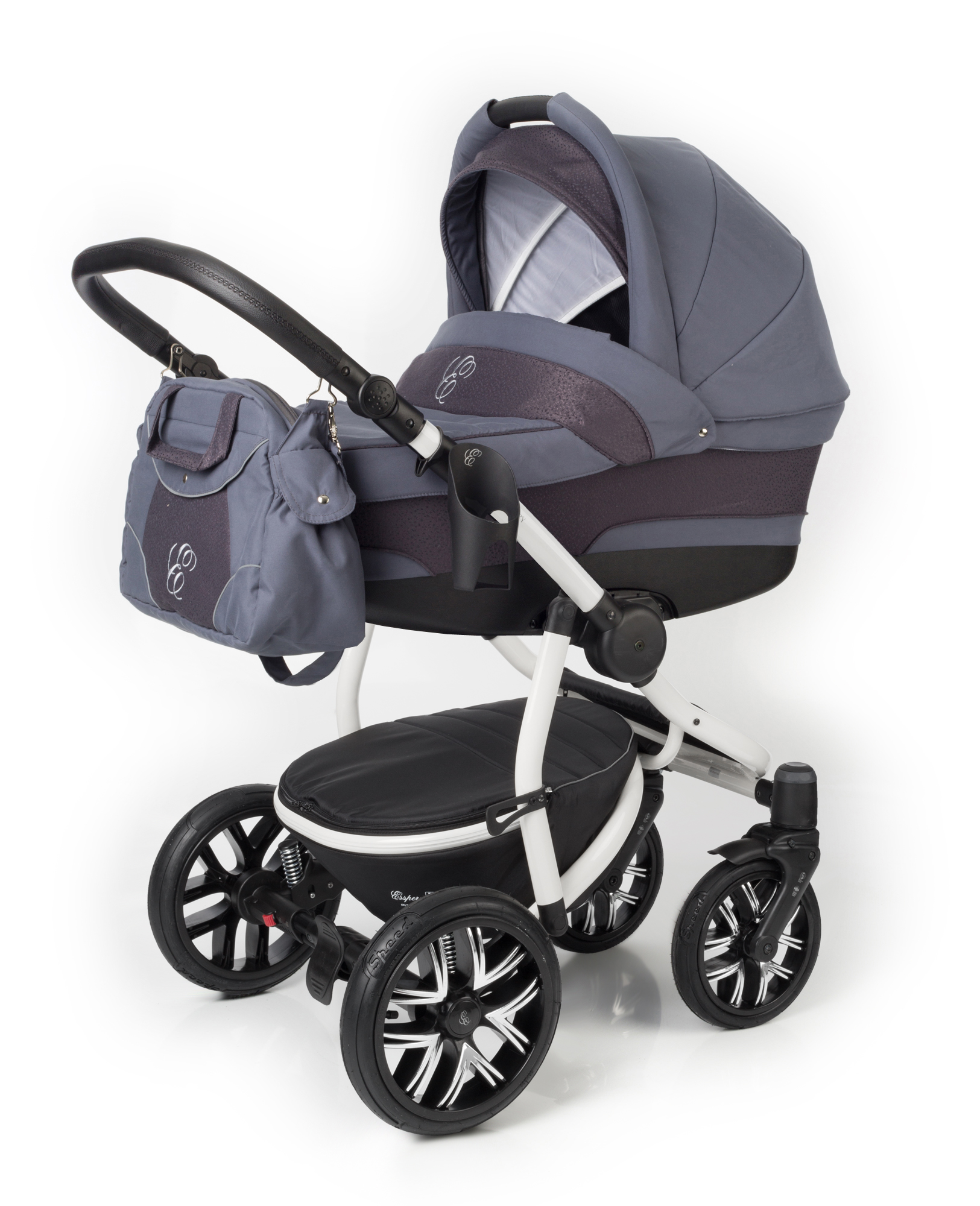Коляска для новорожденных Esspero Discovery (шасси White) Dark Grey