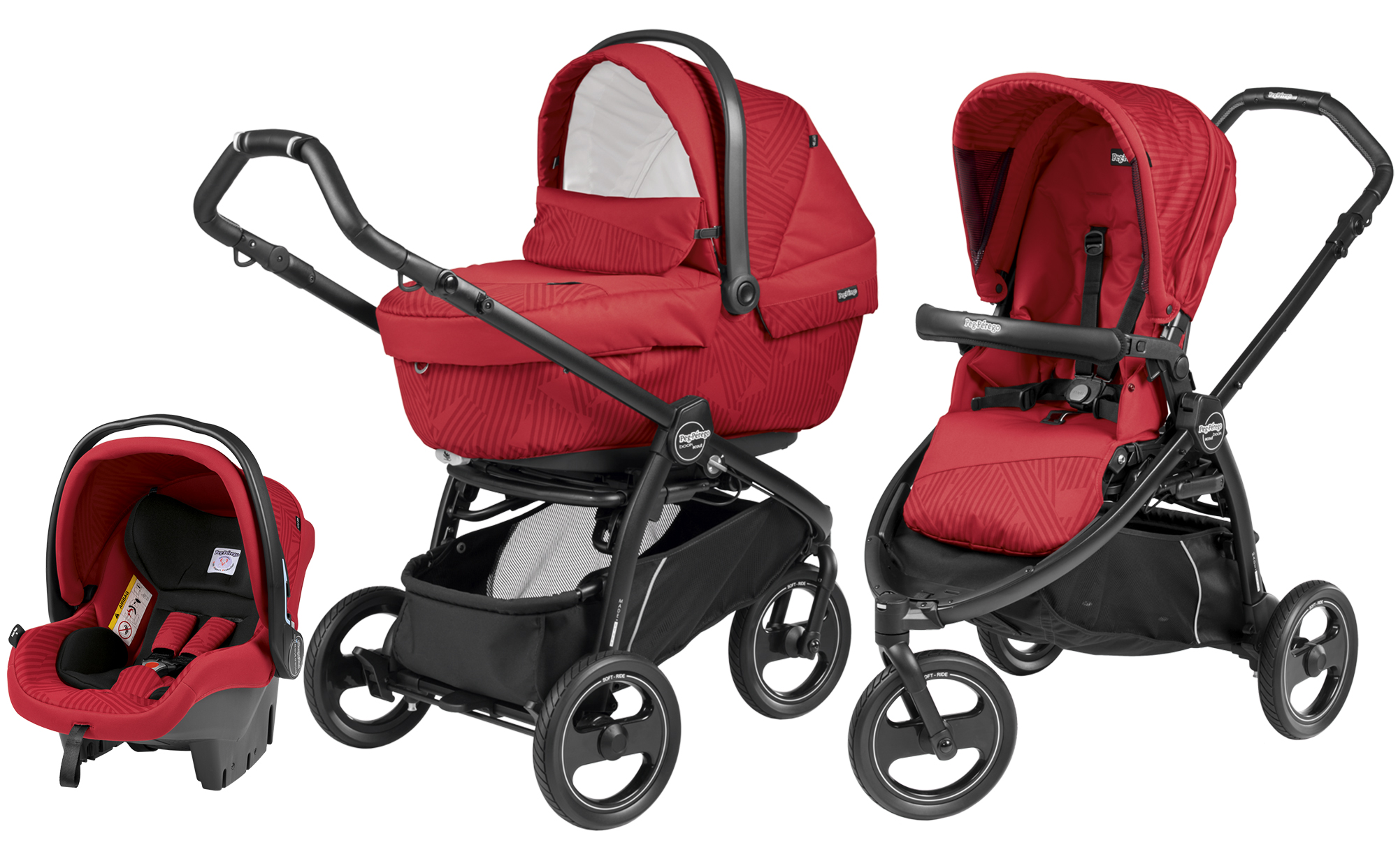 Коляска 3 в 1 Peg Perego Book Scout XL Modular System Geo Red