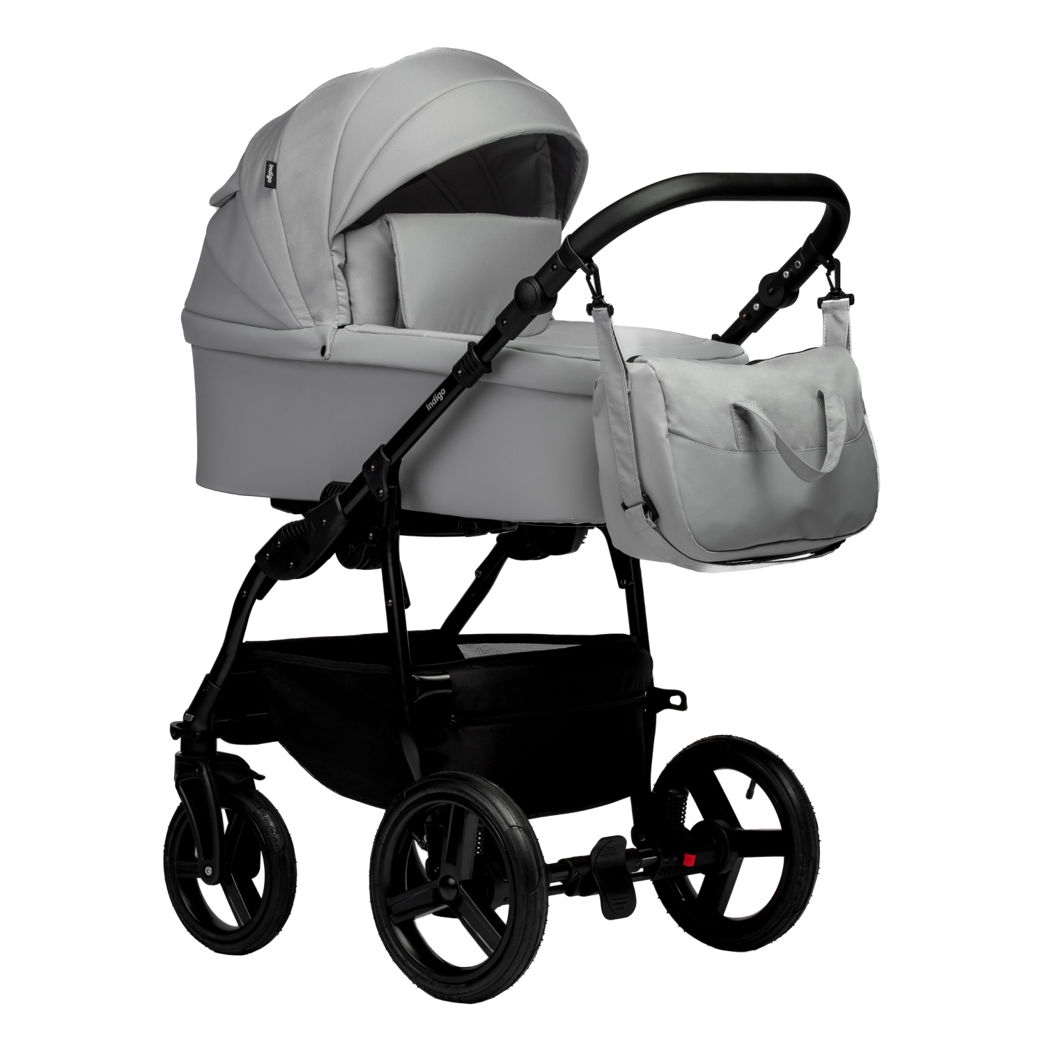 Коляска 2 в 1 Indigo IMPULSE ECO св.серая кожа+св.серый