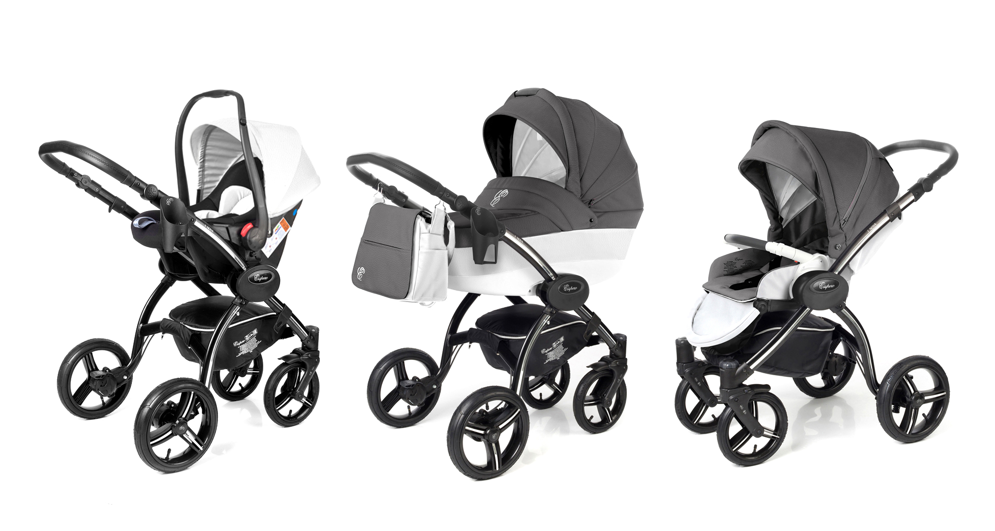 Коляска 3 в 1 Esspero Grand I-Nova (шасси Black) Grafite leatherette