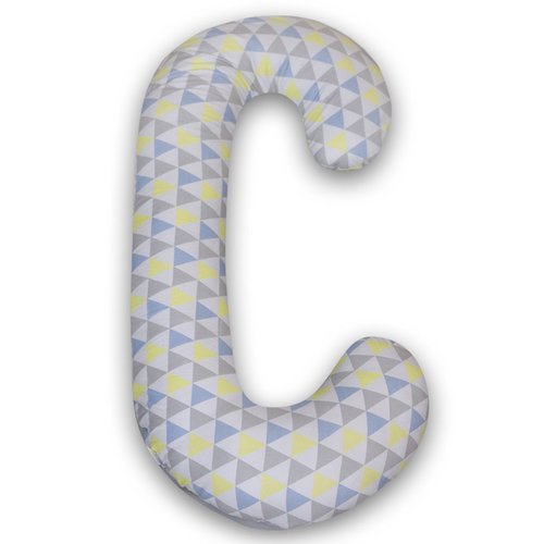 Подушка для кормления Ceba Baby Duo трикотажная Triangle Blue/Yellow
