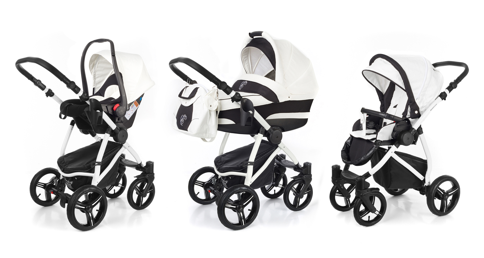 Коляска 3 в 1 Esspero Newborn Lux (шасси White) White