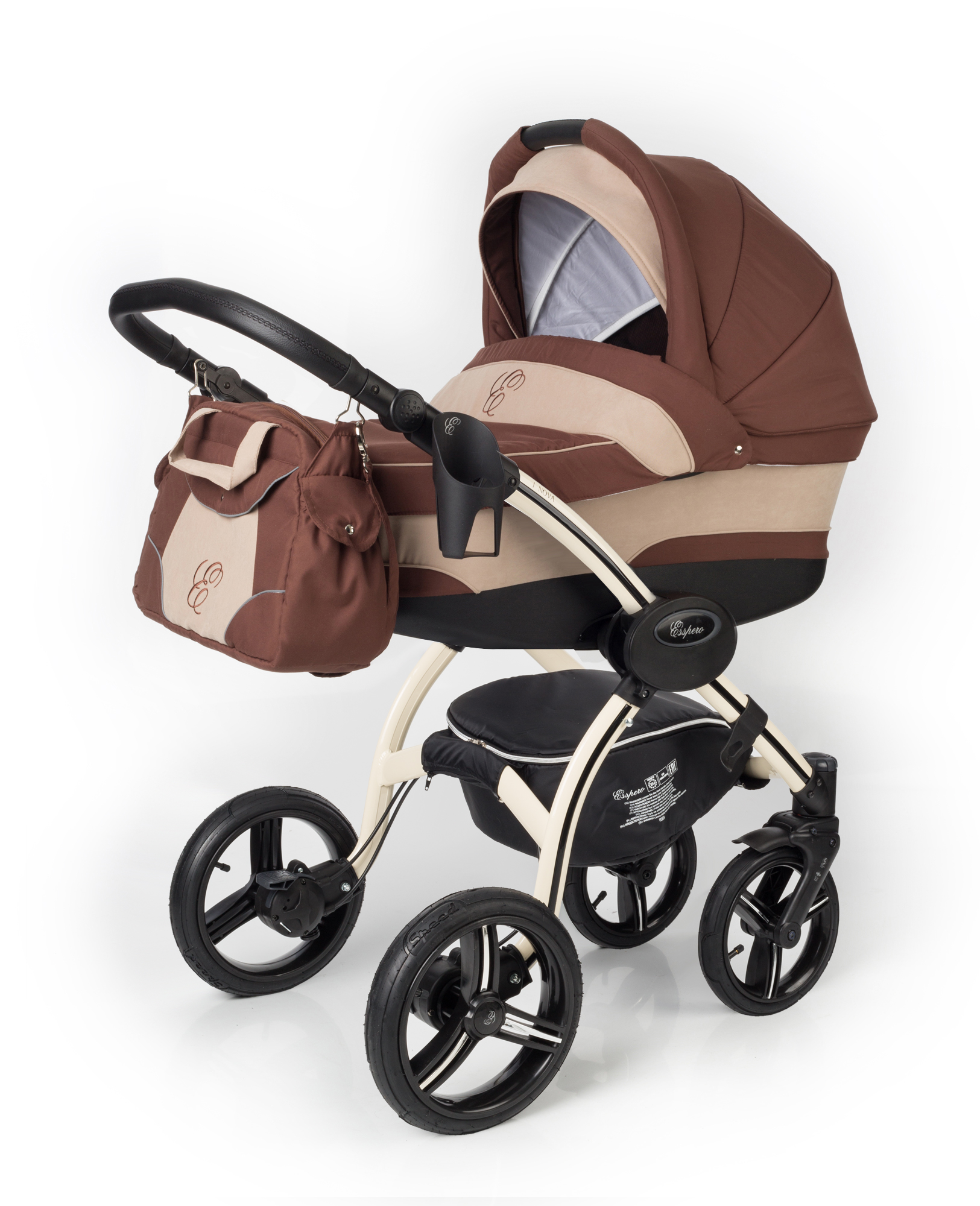 Коляска для новорожденных Esspero I-Nova (шасси Beige) Brown Beige