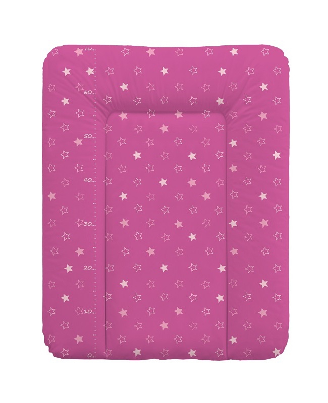 Пеленальный матрац Ceba Baby мягкий на комод 70x50 см Stars Dark Pink