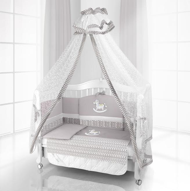 Комплект постельного белья Beatrice Bambini Unico IL Cavallo Nuvole (125х65) grigio grigio