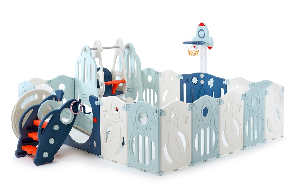 Манеж UNIX Kids SUPREME Space 200x240 Blue с качелями