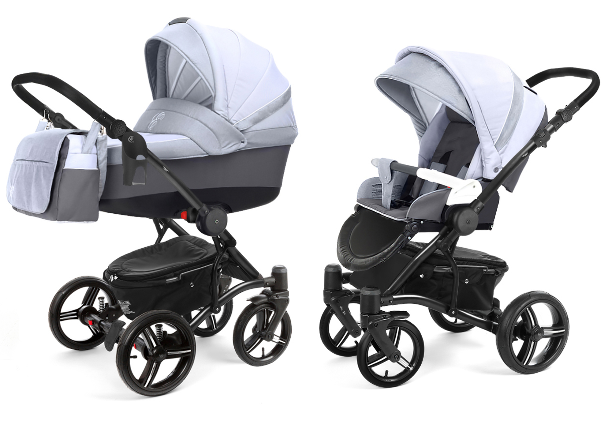 Коляска 2 в 1 Esspero Tour Leatherette (шасси Black) Grey Stone