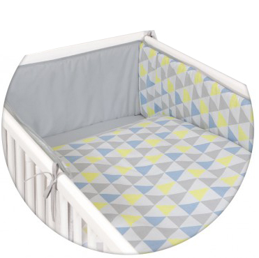 Постельное бельё Ceba Baby с принтом 3 предмета Triangle Blue/Yellow Lux