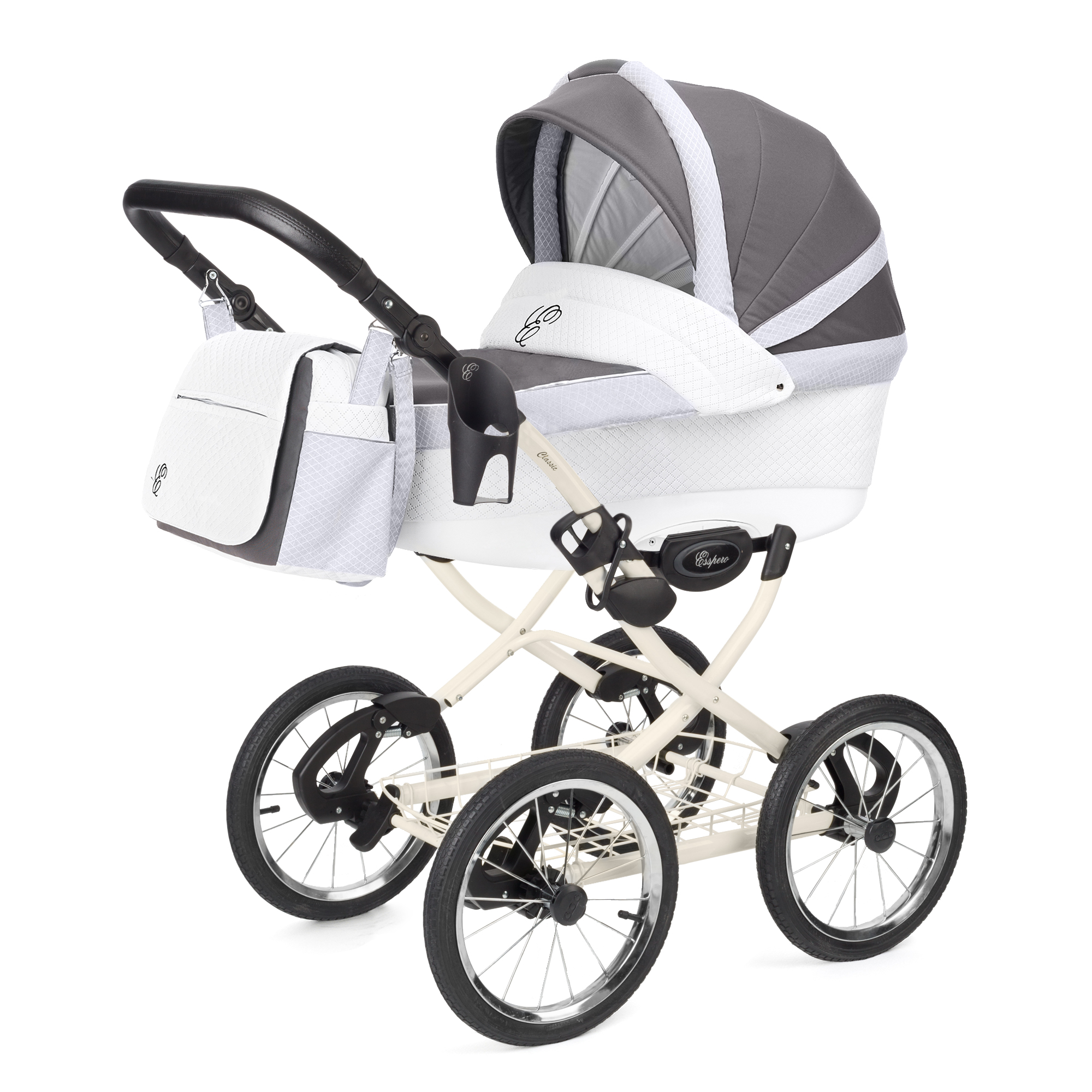 Коляска для новорожденных Esspero Grand Classic (шасси Beige) Royal Light Grey