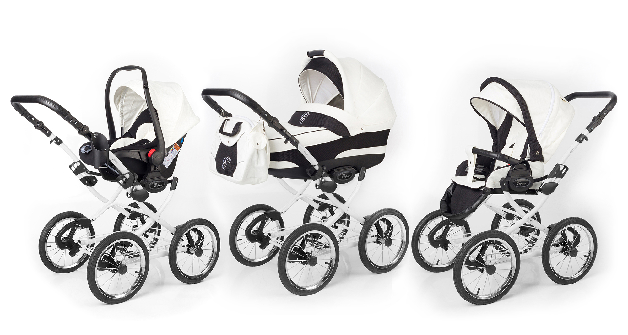 Коляска 3 в 1 Esspero Classic (шасси White) White