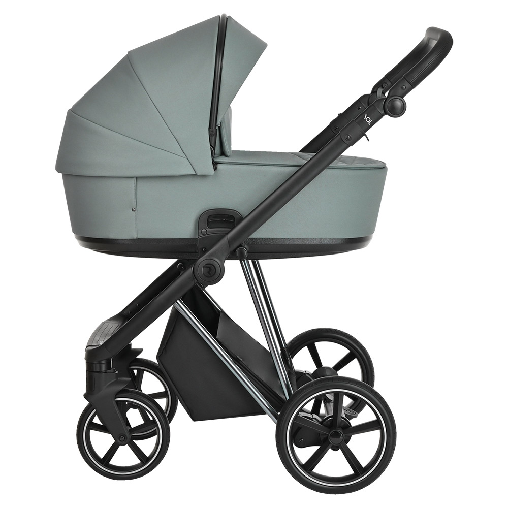 Коляска 2 в 1 Roan Sol Luxury Grey Pine/Nikiel/руч.Черный