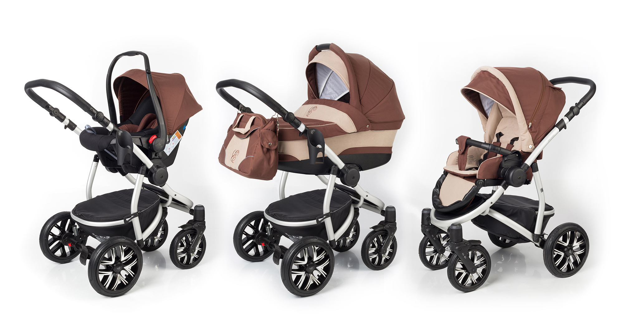Коляска 3 в 1 Esspero Discovery (шасси Grey) Brown Beige