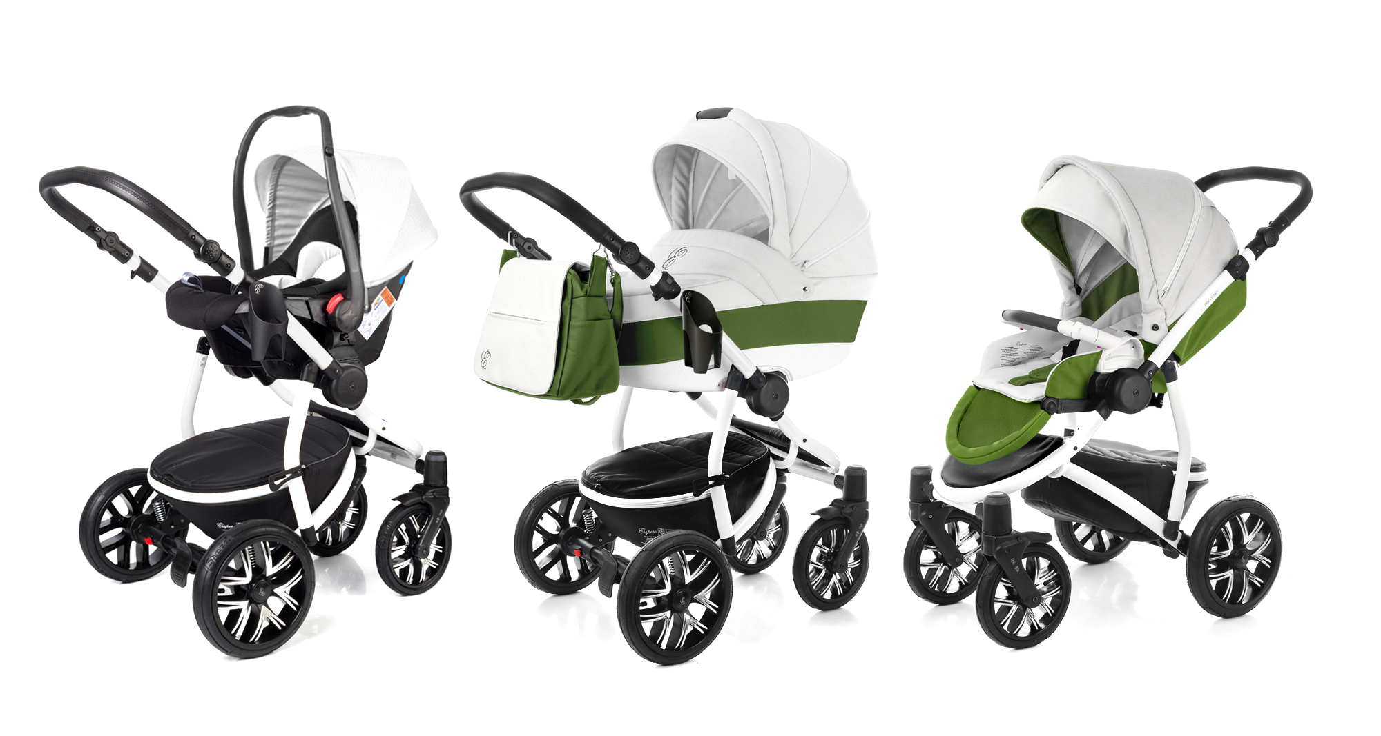Коляска 3 в 1 Esspero Grand Discovery (шасси White) Apple leatherette