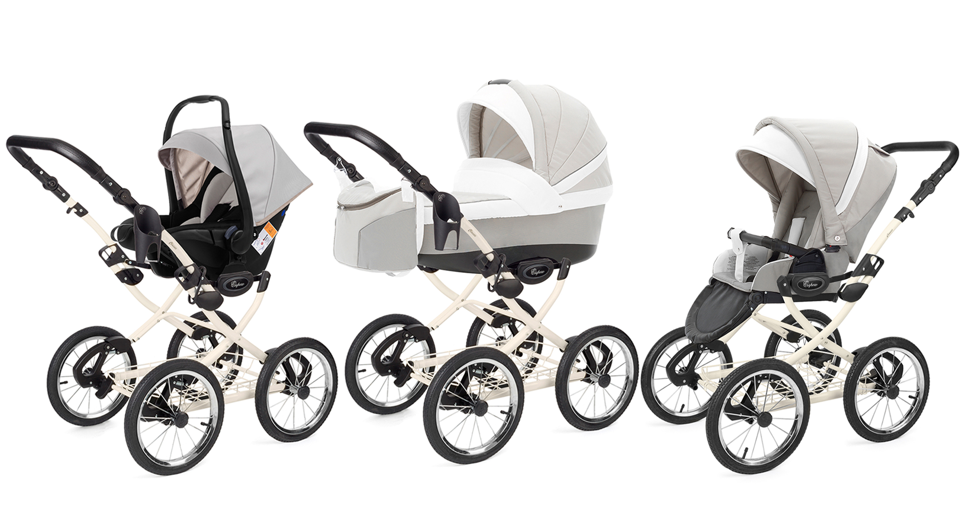 Коляска 3 в 1 Esspero Grand Classic (шасси Beige) Vanila