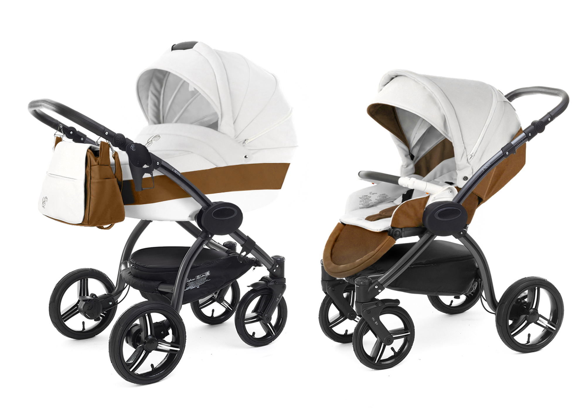 Коляска 2 в 1 Esspero Grand I-Nova (шасси Graphite) Orange leatherette