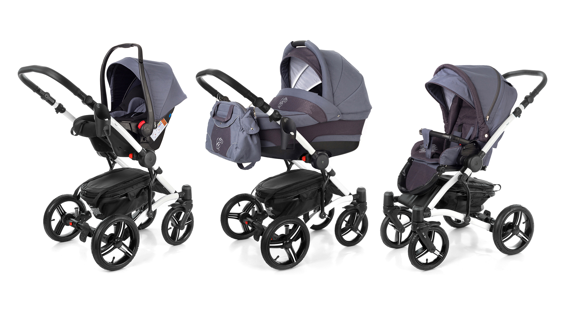 Коляска 3 в 1 Esspero Tour (шасси White) Dark Grey