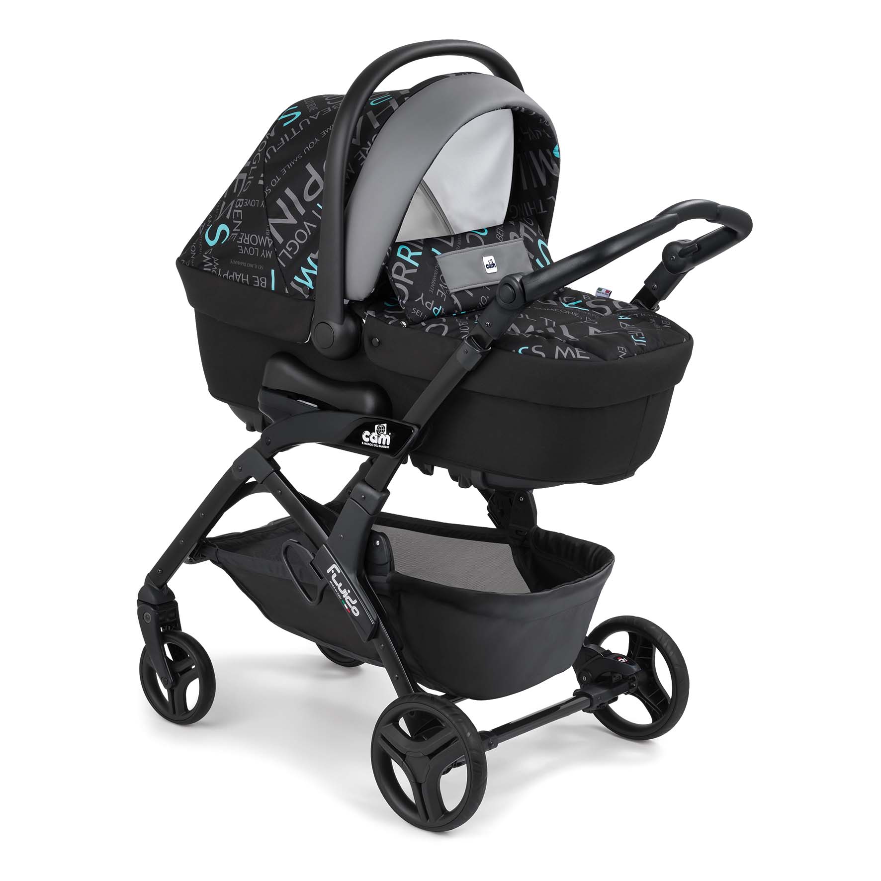 Коляска 3 в 1 Cam Fluido City Smart (шасси Black) 843