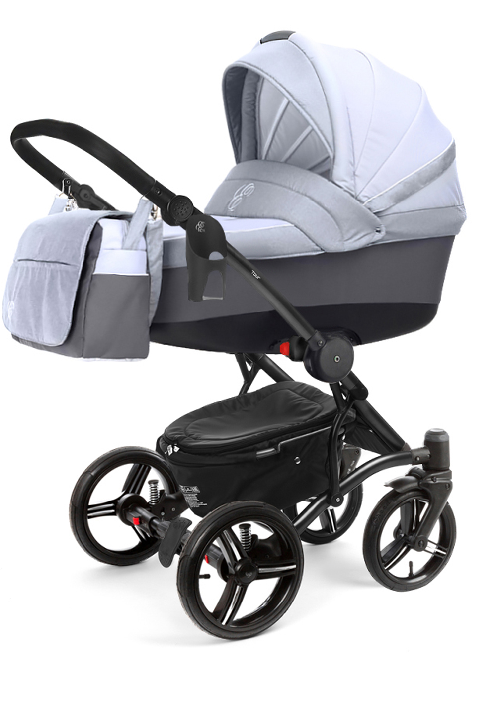 Коляска для новорожденных Esspero Tour Leatherette (шасси Black) Grey Stone
