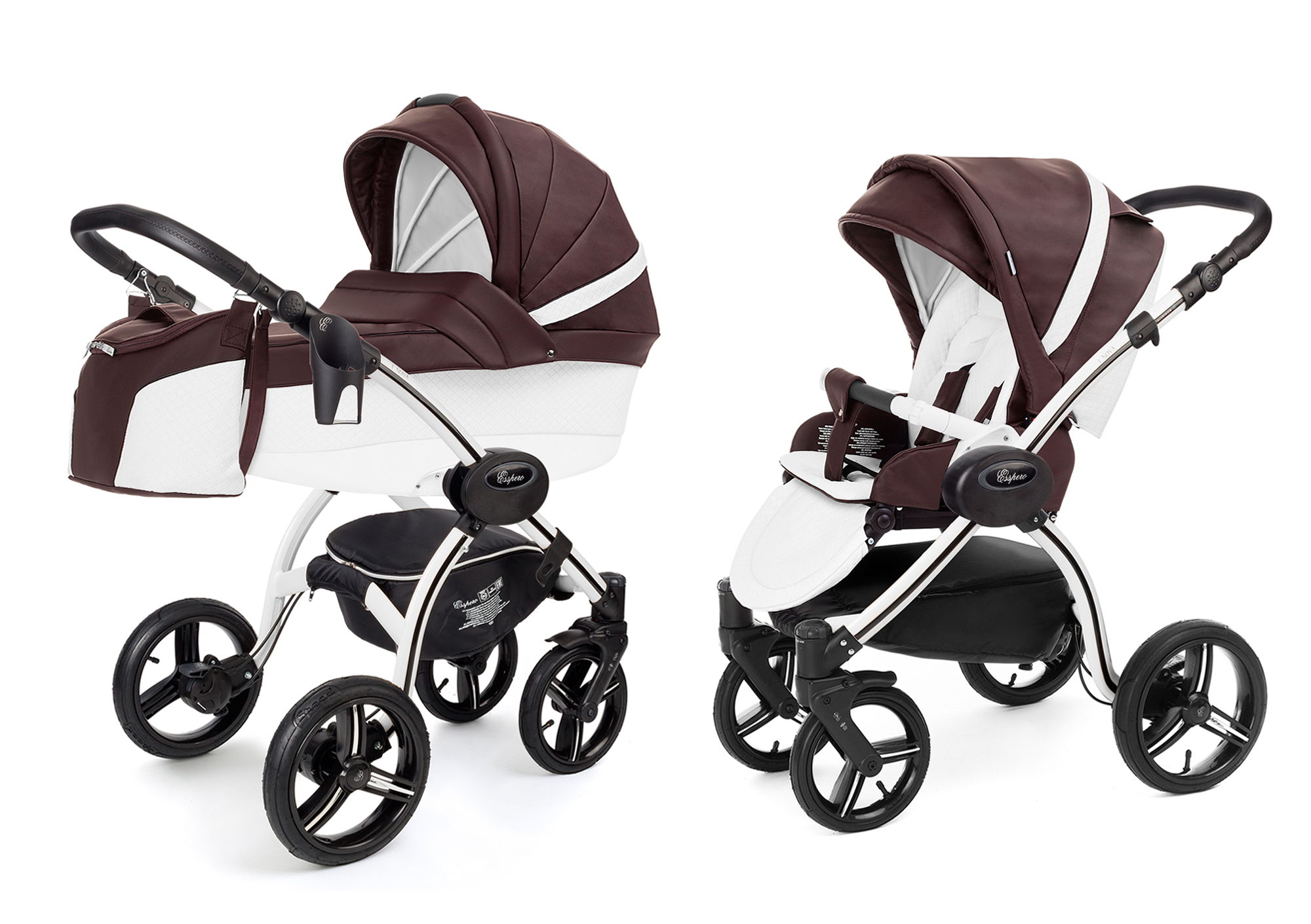 Коляска 2 в 1 Esspero Grand I-Nova (шасси White) Nappa Brown