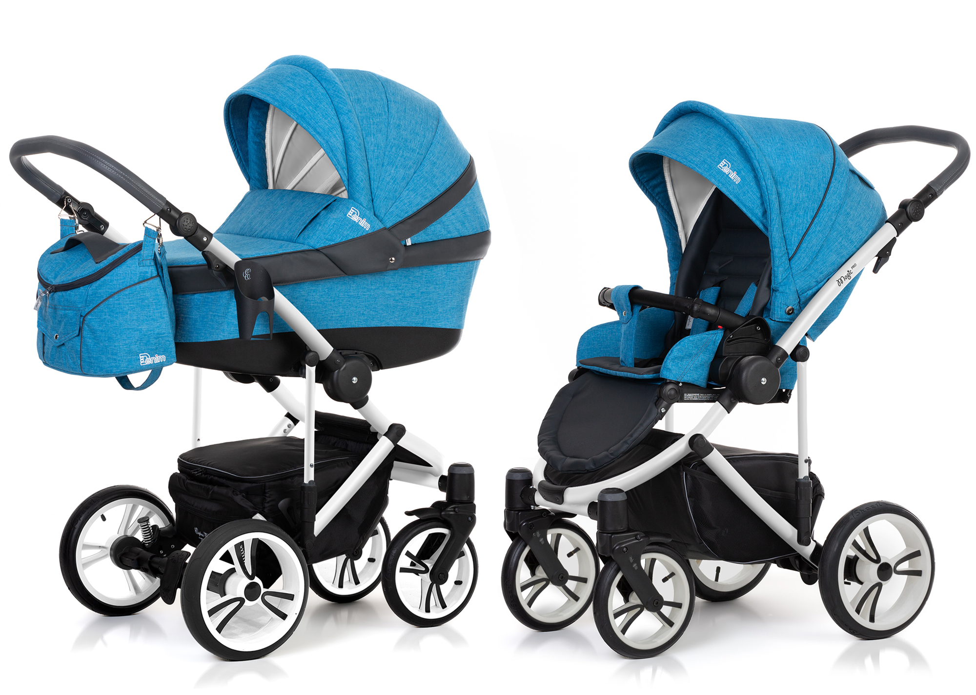 Коляска 2 в 1 Esspero Denim (шасси Magic Pro White) Sky
