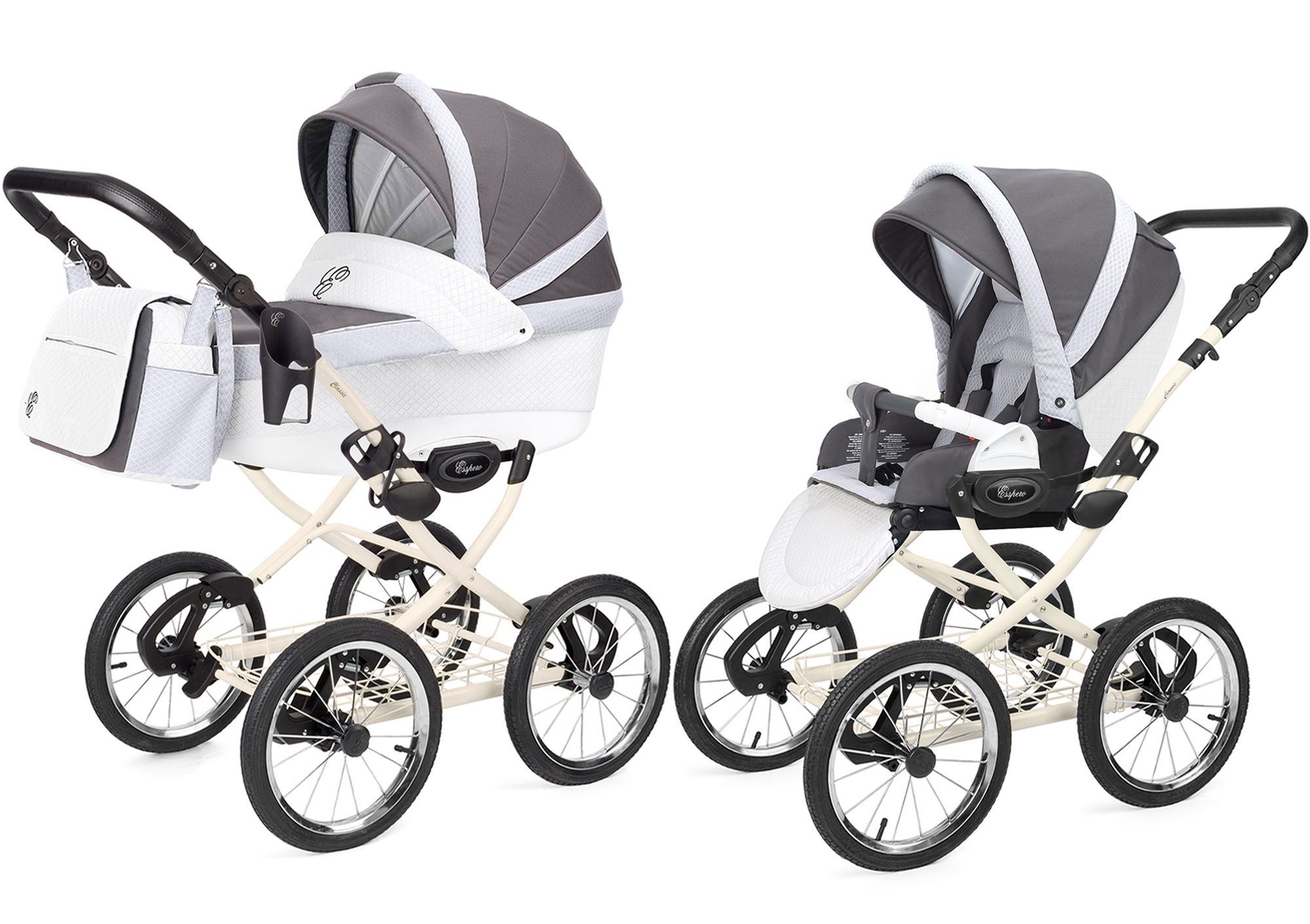 Коляска 2 в 1 Esspero Grand Classic (шасси Beige) Royal Light Grey