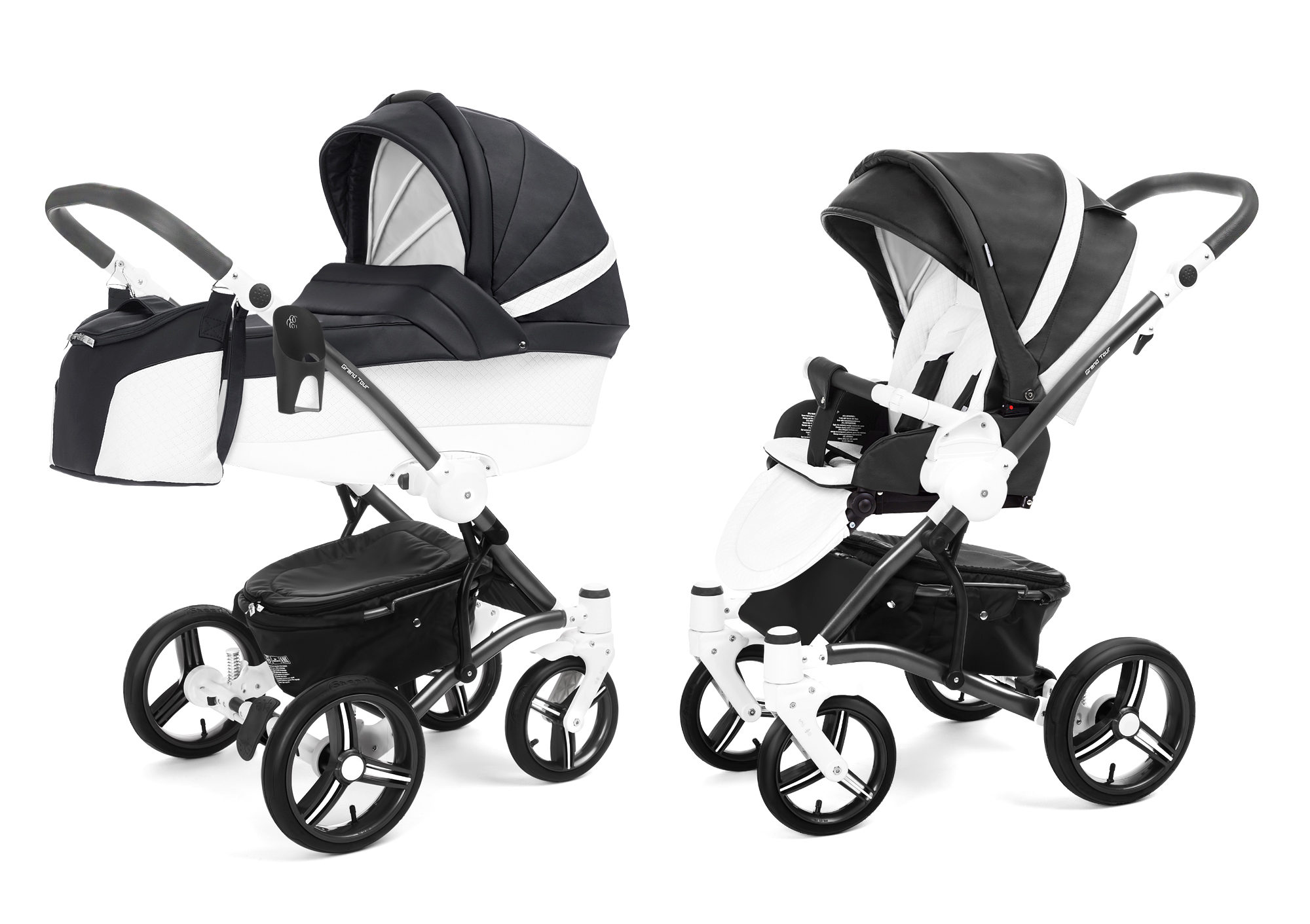 Коляска 2 в 1 Esspero Grand Tour (шасси White) Nappa Graphite