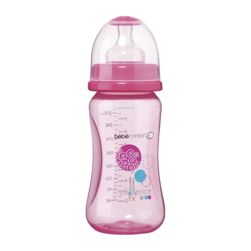 Бутылочка Bebe Confort серия Maternity PP, сил. соска для супов и каш, 360 мл, 6-24 розовый