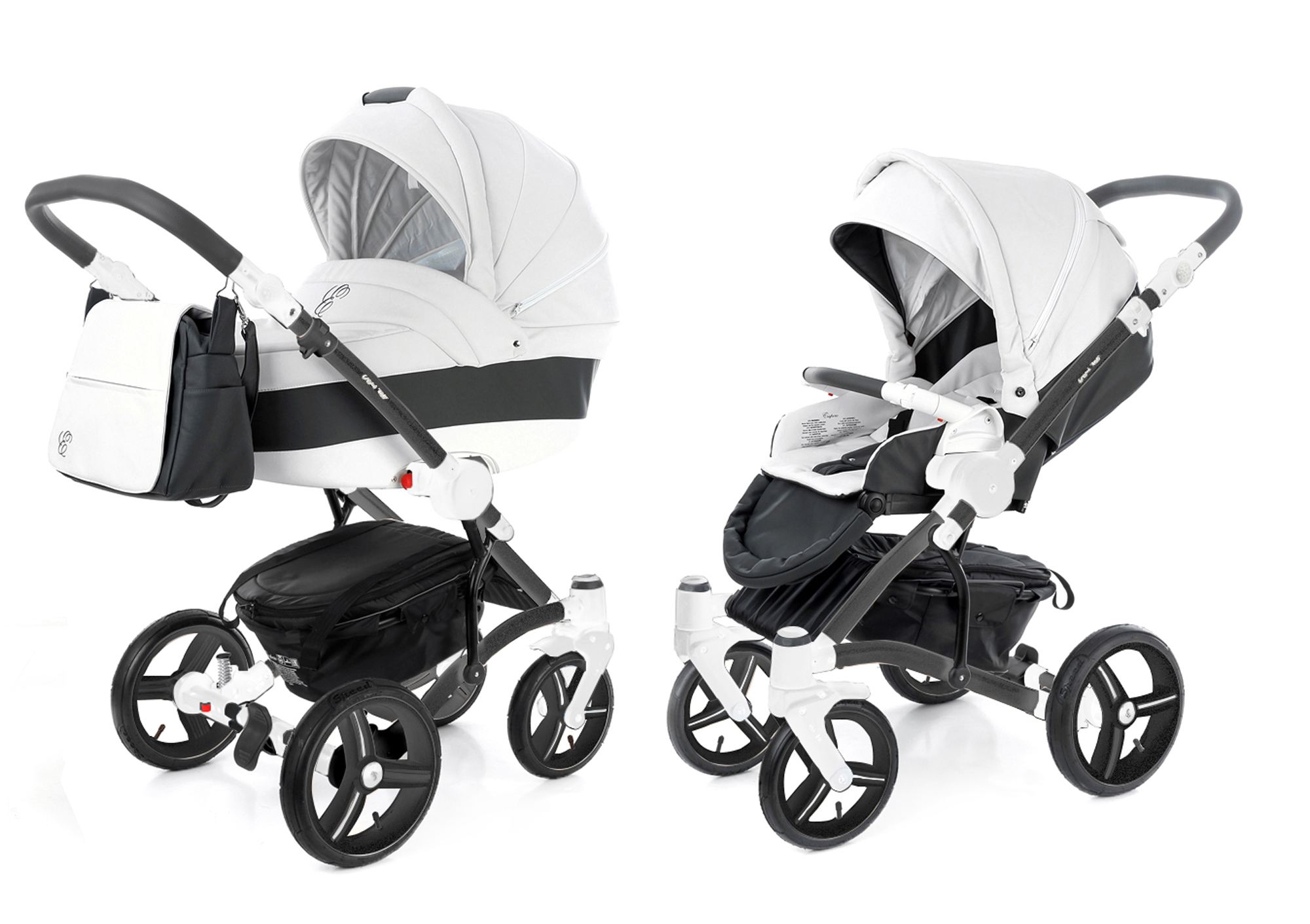 Коляска 2 в 1 Esspero Grand Tour (шасси White) White leatherette