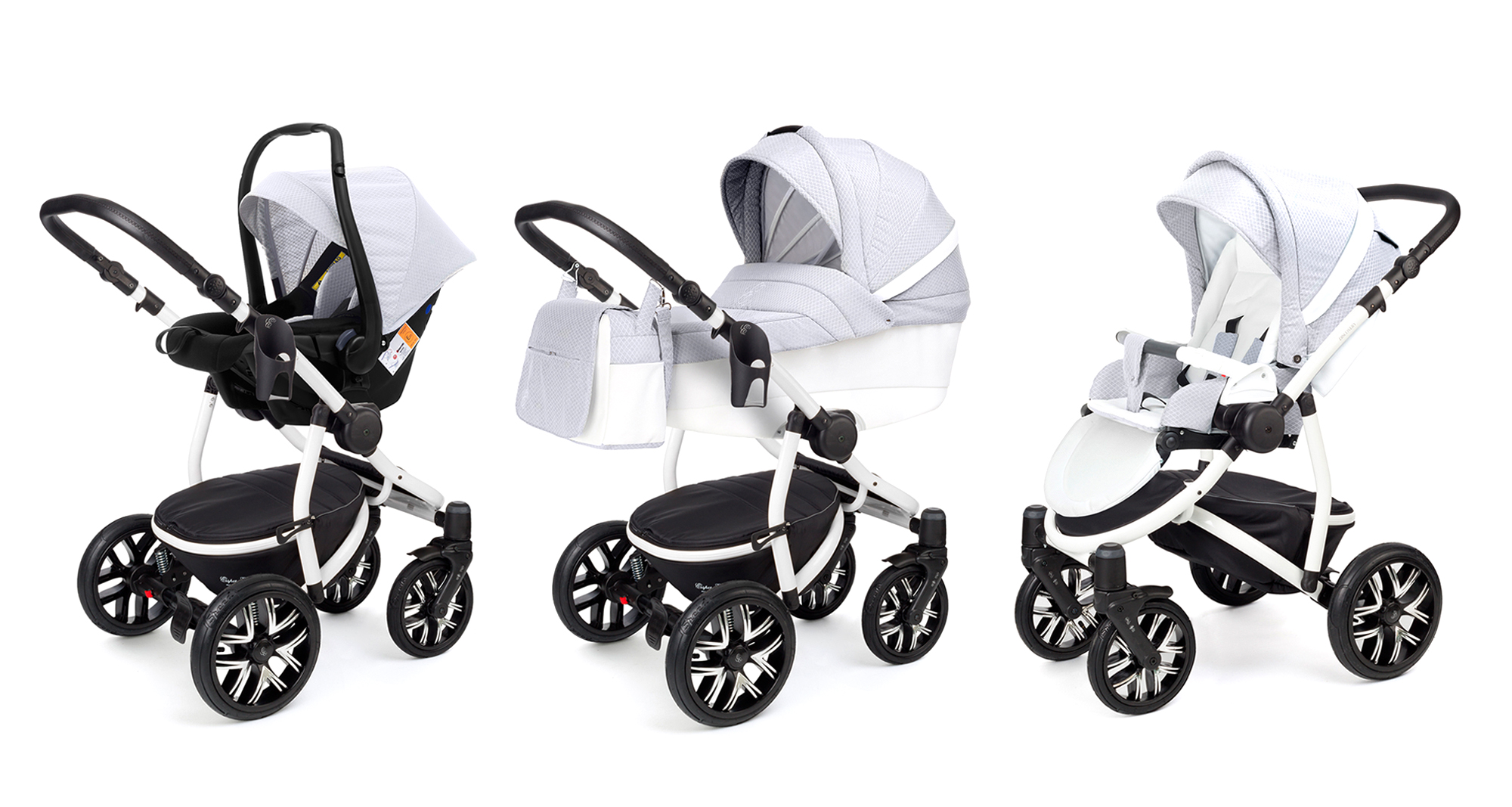 Коляска 3 в 1 Esspero Grand Discovery (шасси White) Grey Diamond