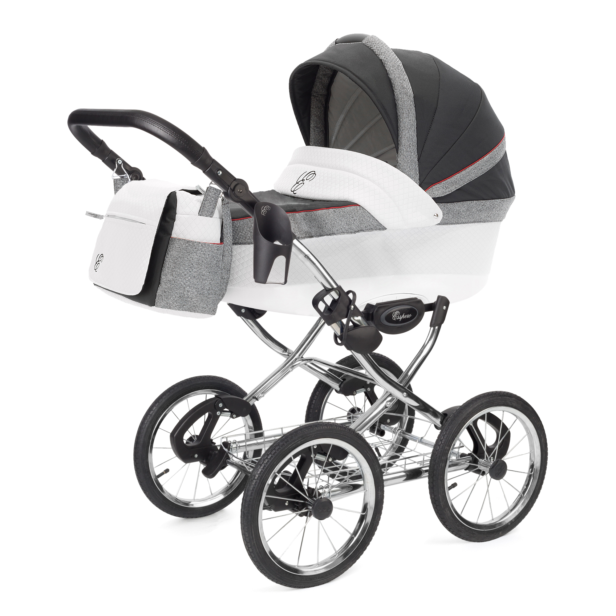 Коляска для новорожденных Esspero Grand Classic (шасси Chrome) Royal Grey