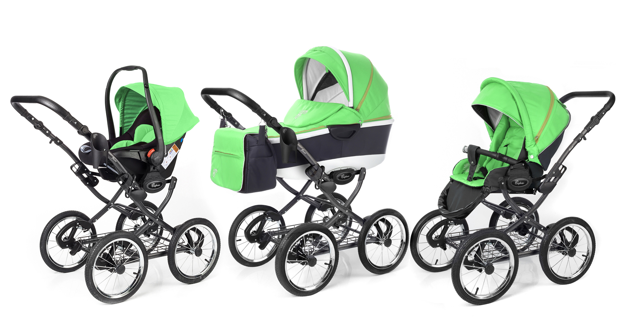 Коляска 3 в 1 Esspero Classic Alu (шасси Graphite) Green