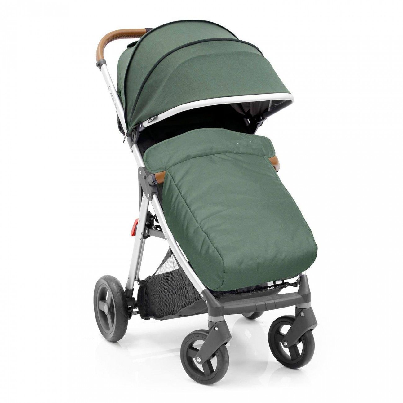 Прогулочная коляска Oyster Zero Olive Green с накидкой на ножки