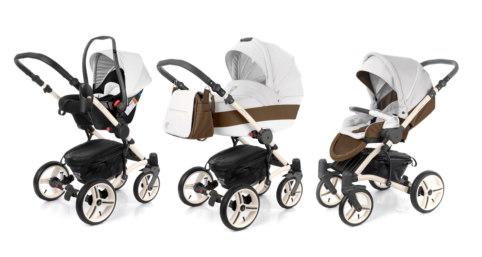 Коляска 3 в 1 Esspero Grand Tour (шасси Beige GT) Canella leatherette