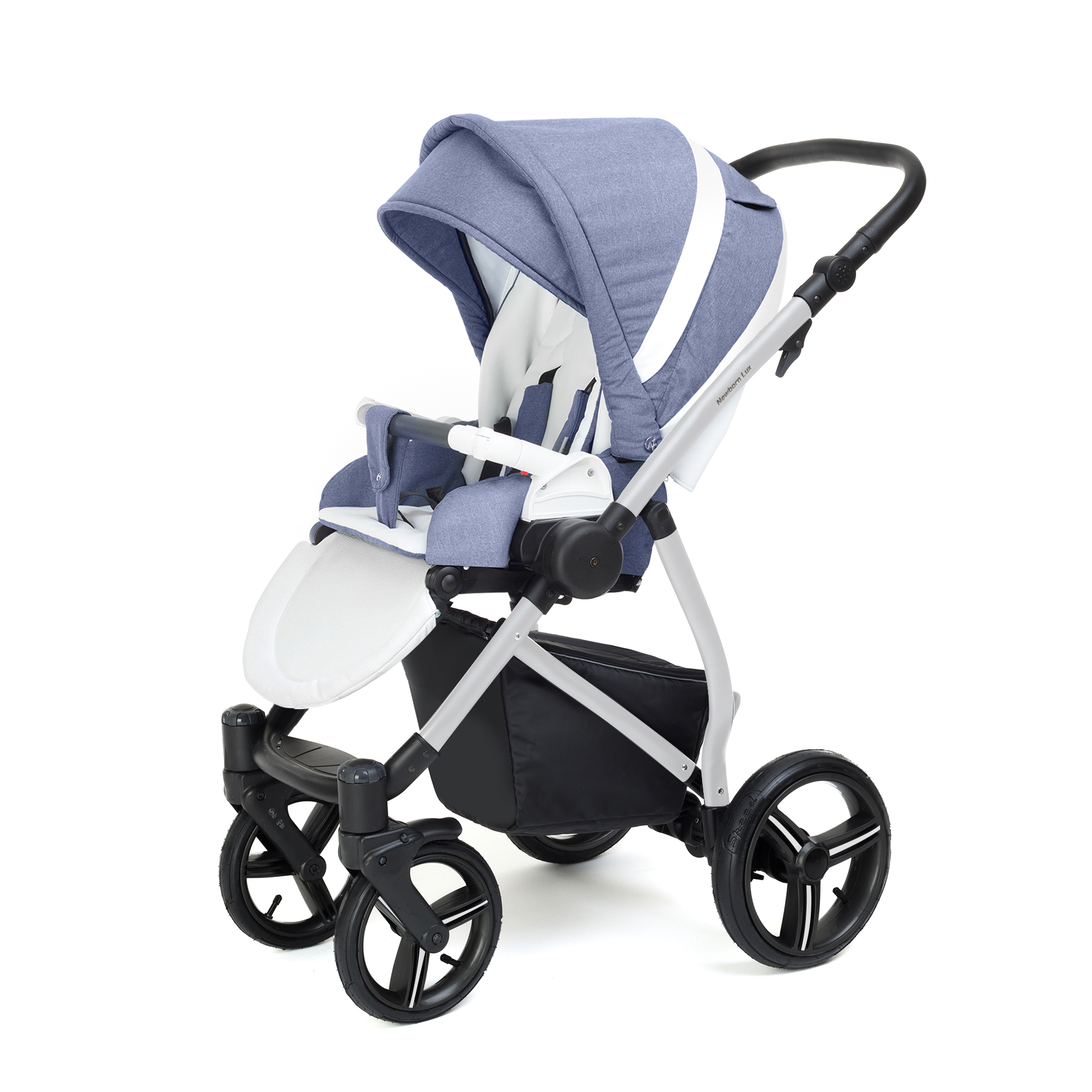 Прогулочная коляска Esspero Grand Newborn Lux (шасси Grey) Jeans Blue