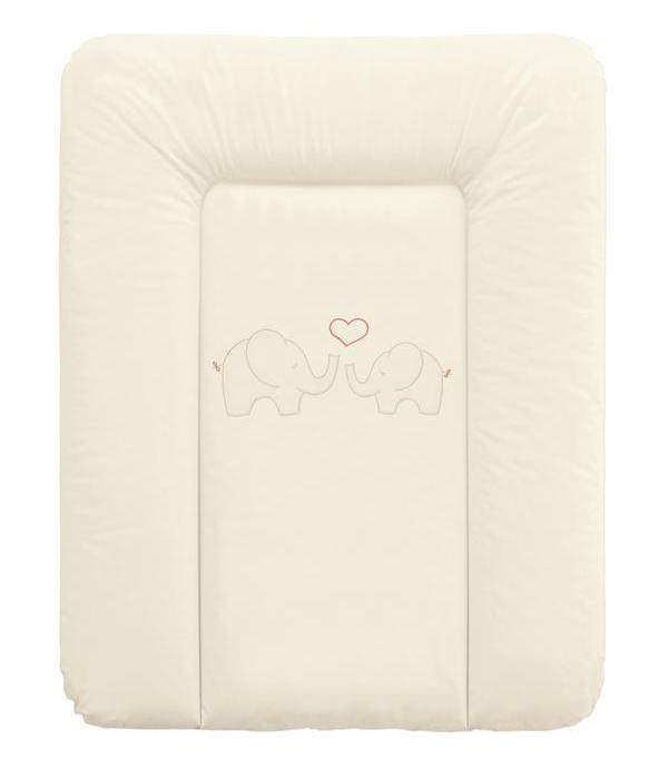 Пеленальный матрац Ceba Baby мягкий на комод 70x50 см Elephant Ecru