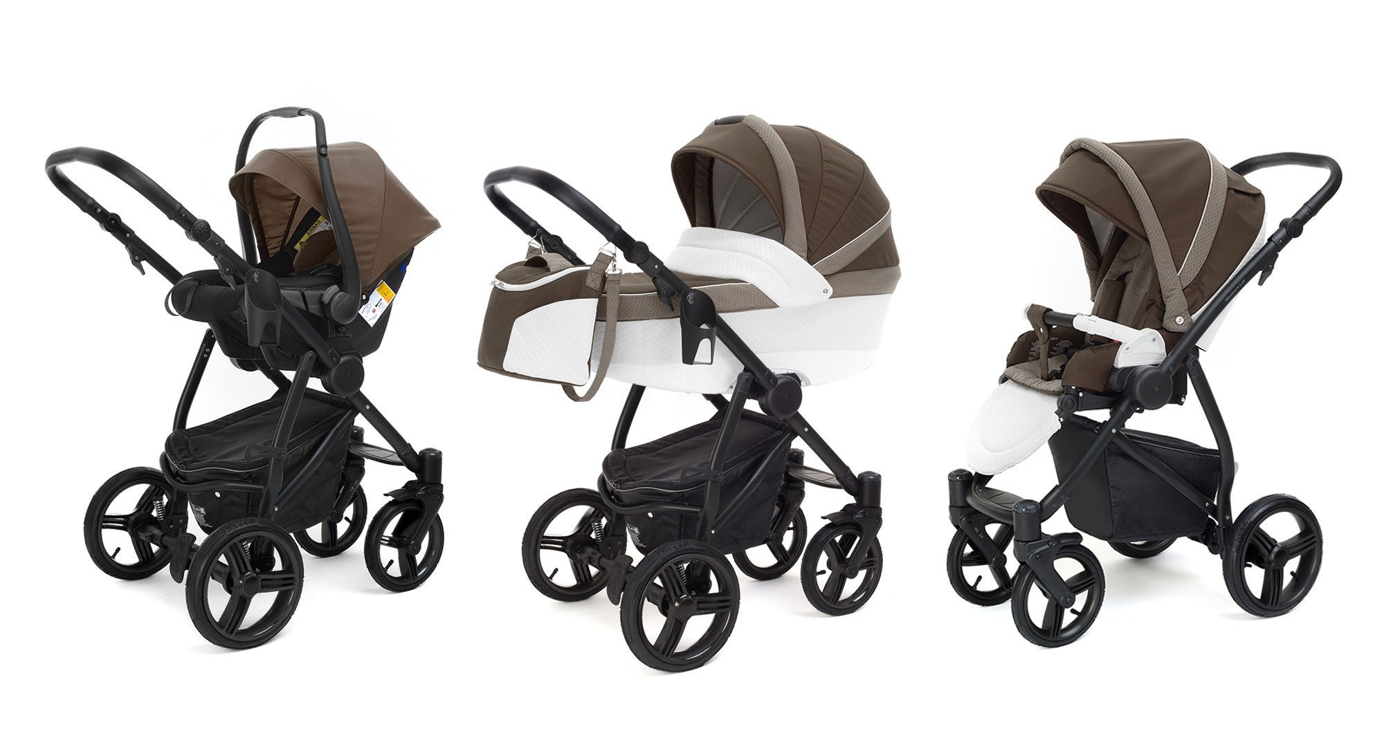Коляска 3 в 1 Esspero Grand Newborn Lux (шасси Black) Royal Brown