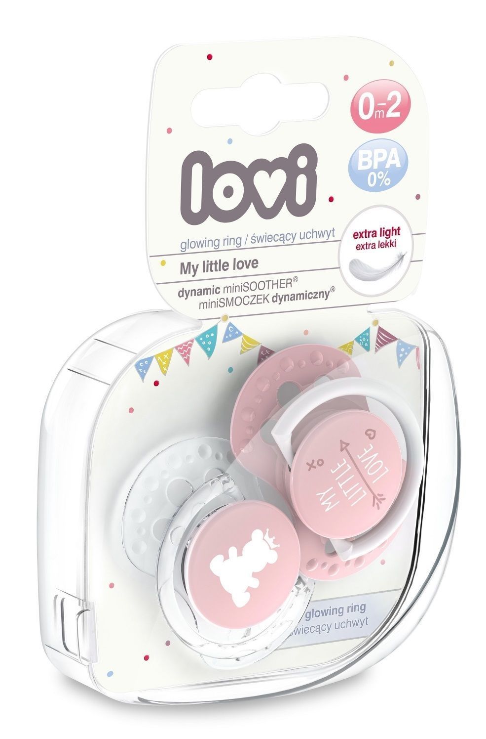 Пустышка динамическая Lovi My Little Love, арт. 22/847, силикон, 0-2 мес. для девочки
