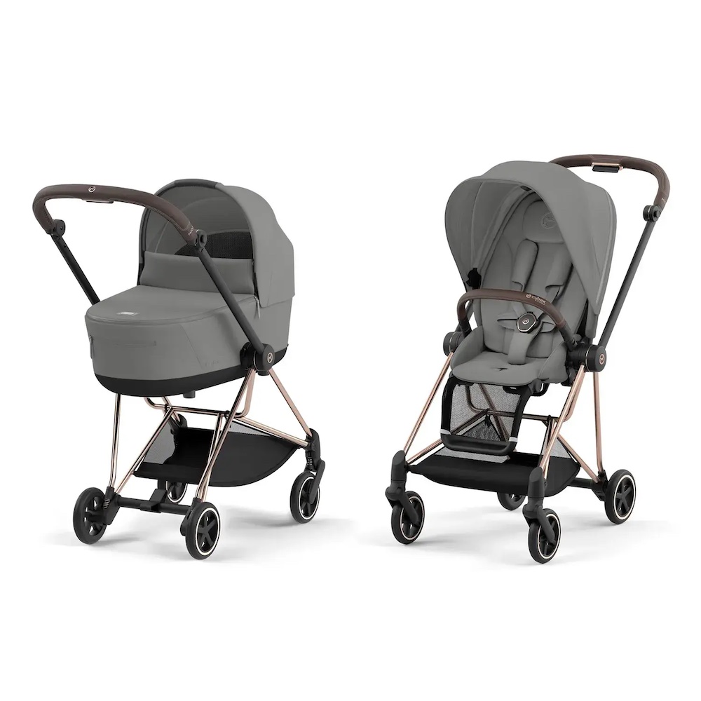 Коляска 2 в 1 Cybex Mios III (шасси Rosegold) Mirage Grey
