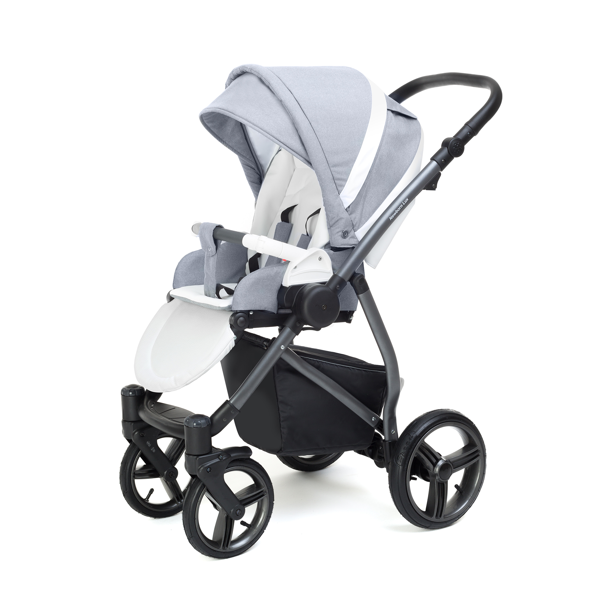 Прогулочная коляска Esspero Grand Newborn Lux (шасси Graphite) Jeans Grey