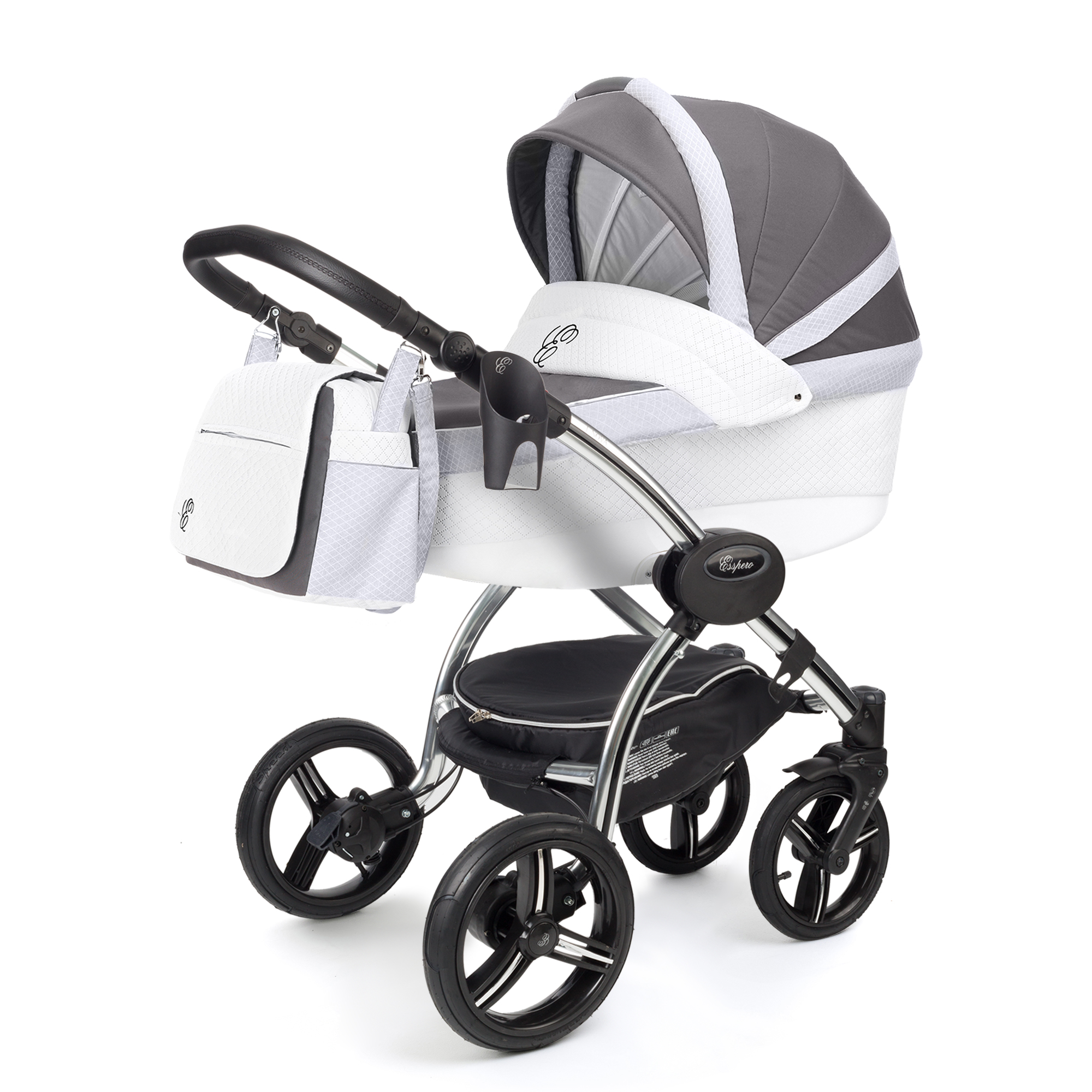 Коляска для новорожденных Esspero Grand I-Nova (шасси Chrome) Royal Light Grey