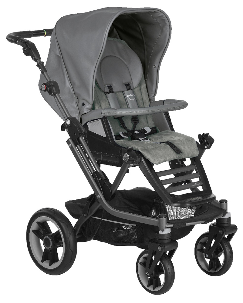 Прогулочная коляска Teutonia Mistral S V4 (шасси Graphite) 6055 Slate экокожа