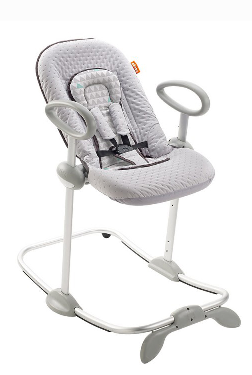 Детский шезлонг-качалка Beaba Bouncer Up&Down Grey Blue