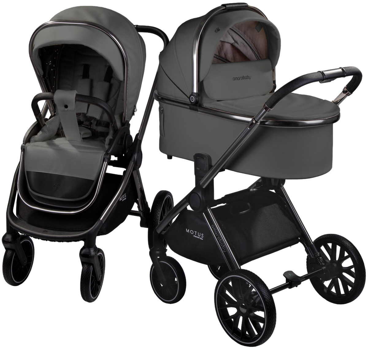 Коляска 2 в 1 Amarobaby Motus Premium Ecco серый