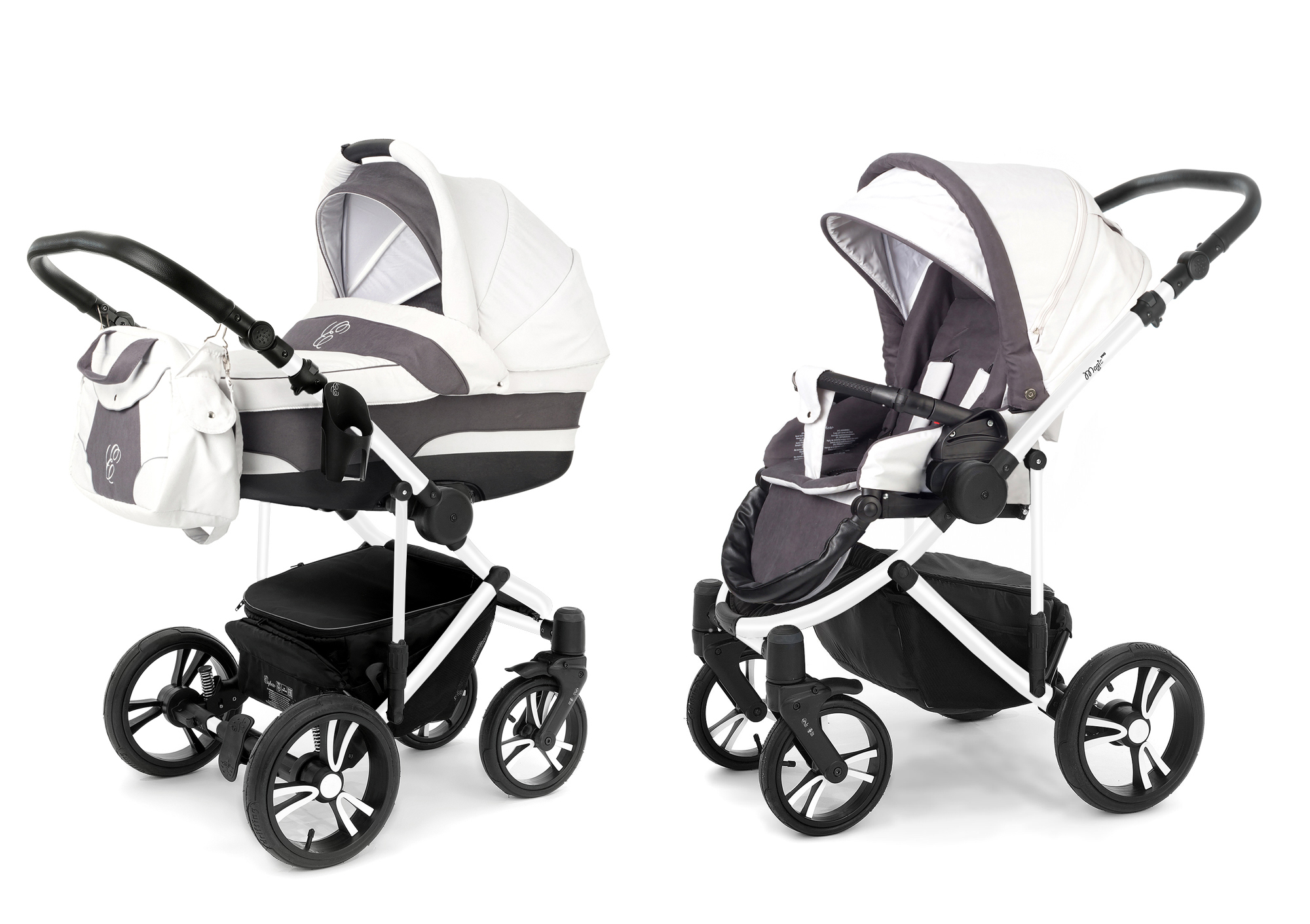 Коляска 2 в 1 Esspero Magic Pro (шасси White) Grey