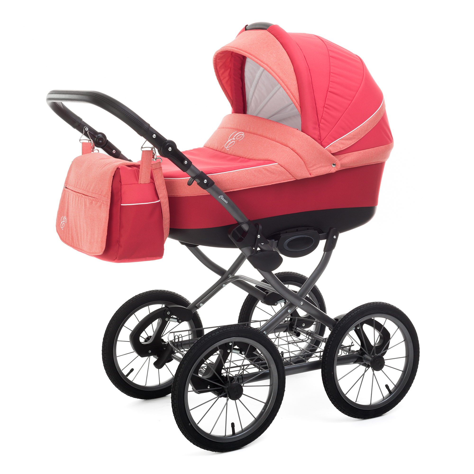 Коляска для новорожденных Esspero Grand Classic (шасси Graphite) Red Sunset