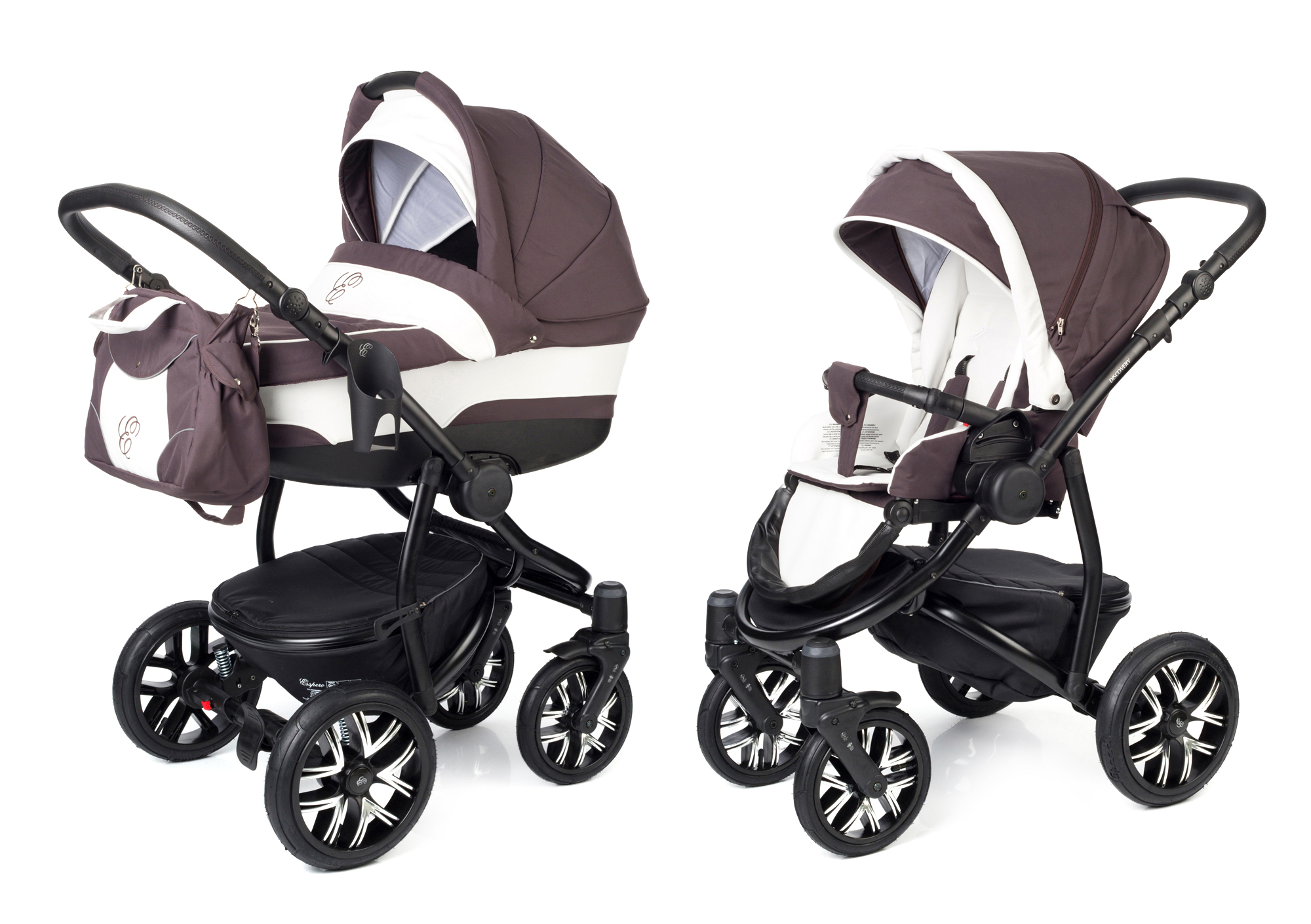 Коляска 2 в 1 Esspero Discovery (шасси Black) Brown Lux