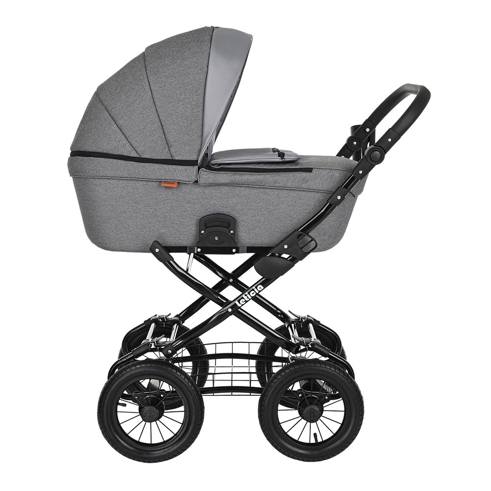 Коляска для новорожденных Pituso Leticia Classic/12d Grey+Кожа Grey Metalic